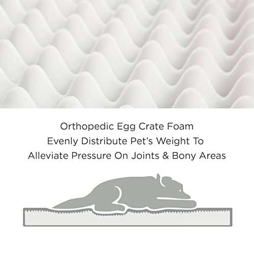 Bedsure Large Dog Bed Washable - Orthopedic Dog Bed and Mattress Mat for Dog Crate with Removable Plush Sherpa Cover, Gifts for Dog