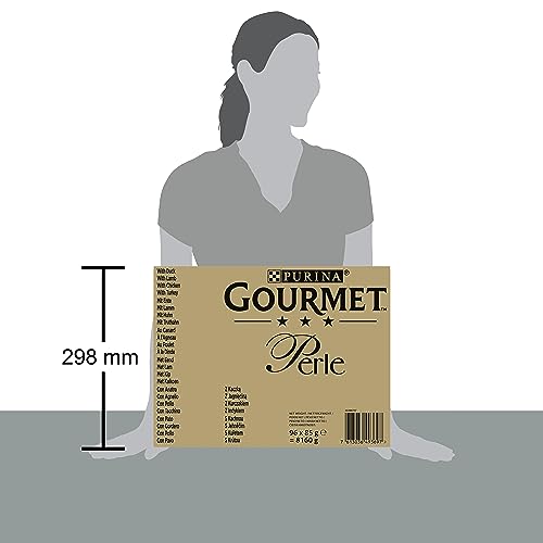 Gourmet Wet Cat Food Pouches in Gravy - Perle Chef's Collection 40 x 85g - Mix of Fish, Lamb, Duck, Turkey, Pet Food - Wet - Bulk Food, Cat Wet Food suitable for Adult and Senior Cats