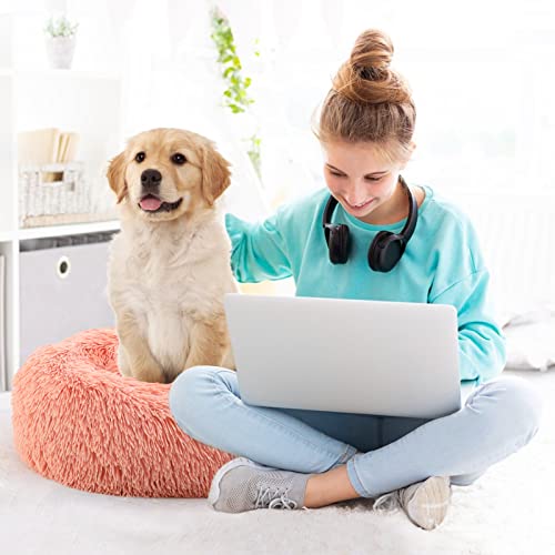 Vanansa Small Cat Bed for Indoor Cats, Self-Warming Donut kitty beds for Small Cats Improving Sleep and Keeping Warm, Washable Pet bed with Anti Slip Base