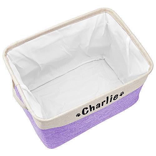 PET ARTIST Personalized Dog Toy Bin for Dog Toys Accessories - Foldable Dog Toy Basket Storage Box for Pet Toys,Dog Coat
