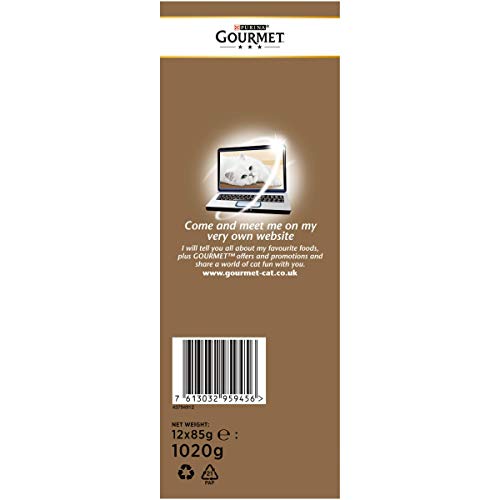 Gourmet Wet Cat Food Pouches in Gravy - Perle Chef's Collection 40 x 85g - Mix of Fish, Lamb, Duck, Turkey, Pet Food - Wet - Bulk Food, Cat Wet Food suitable for Adult and Senior Cats