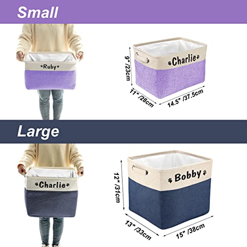 PET ARTIST Personalized Dog Toy Bin for Dog Toys Accessories - Foldable Dog Toy Basket Storage Box for Pet Toys,Dog Coat