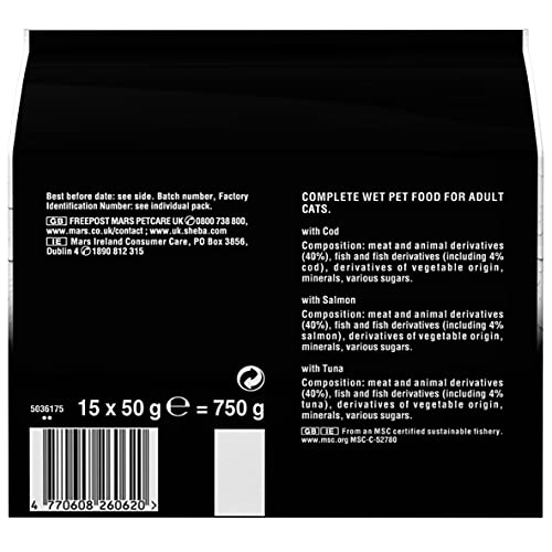 Sheba Fine Flakes Poultry Collection in Jelly 40 Pouches, Adult Wet Cat Food