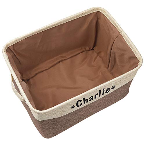 PET ARTIST Personalized Dog Toy Bin for Dog Toys Accessories - Foldable Dog Toy Basket Storage Box for Pet Toys,Dog Coat