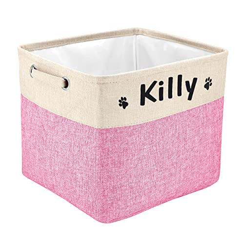 PET ARTIST Personalized Dog Toy Bin for Dog Toys Accessories - Foldable Dog Toy Basket Storage Box for Pet Toys,Dog Coat