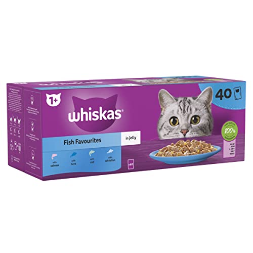 Whiskas 1+ Adult Mixed Selection in Jelly 84 Pouches, Adult Wet Cat Food, Megapack