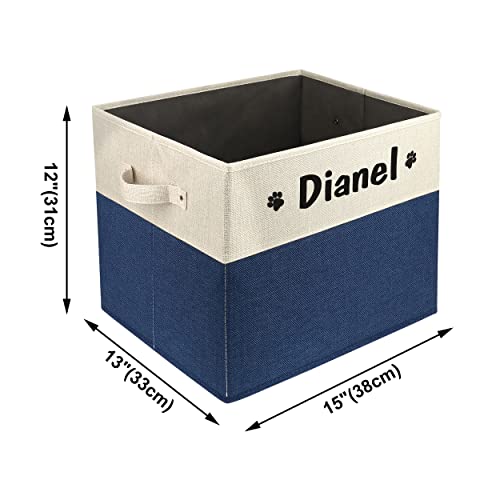 PET ARTIST Personalized Dog Toy Bin for Dog Toys Accessories - Foldable Dog Toy Basket Storage Box for Pet Toys,Dog Coat
