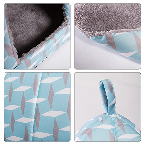 Hollypet Cat Bed Kitten Bed Self-Warming 2-in-1 Foldable Comfortable Igloo Triangle Pet Tent House