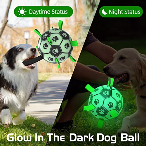 HETOO Dog Toys, Interactive Dog Football Toys with Grab Tabs, Durable Dog Balls for Small Medium Breed Dog Water Toy Indoor & Outdoor, Gift for Dogs