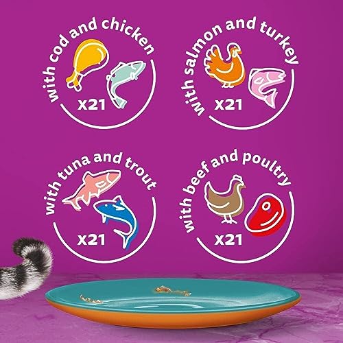 Whiskas 1+ Adult Mixed Selection in Jelly 84 Pouches, Adult Wet Cat Food, Megapack