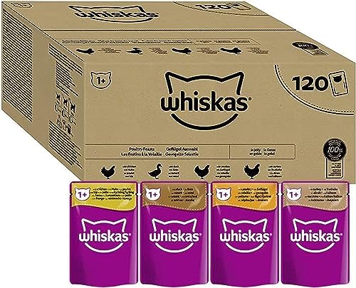 Whiskas 1+ Adult Mixed Selection in Jelly 84 Pouches, Adult Wet Cat Food, Megapack