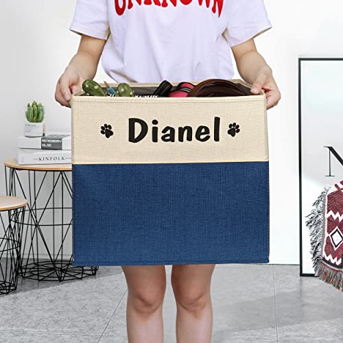 PET ARTIST Personalized Dog Toy Bin for Dog Toys Accessories - Foldable Dog Toy Basket Storage Box for Pet Toys,Dog Coat