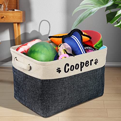 PET ARTIST Personalized Dog Toy Bin for Dog Toys Accessories - Foldable Dog Toy Basket Storage Box for Pet Toys,Dog Coat