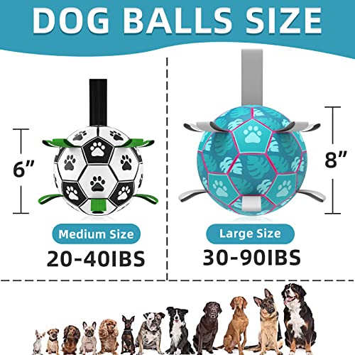 HETOO Dog Toys, Interactive Dog Football Toys with Grab Tabs, Durable Dog Balls for Small Medium Breed Dog Water Toy Indoor & Outdoor, Gift for Dogs