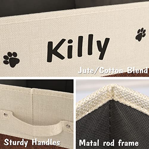 PET ARTIST Personalized Dog Toy Bin for Dog Toys Accessories - Foldable Dog Toy Basket Storage Box for Pet Toys,Dog Coat