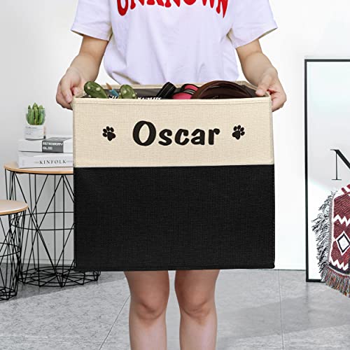 PET ARTIST Personalized Dog Toy Bin for Dog Toys Accessories - Foldable Dog Toy Basket Storage Box for Pet Toys,Dog Coat