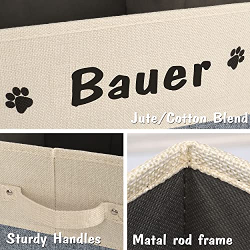 PET ARTIST Personalized Dog Toy Bin for Dog Toys Accessories - Foldable Dog Toy Basket Storage Box for Pet Toys,Dog Coat