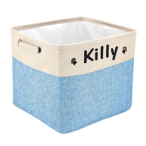 PET ARTIST Personalized Dog Toy Bin for Dog Toys Accessories - Foldable Dog Toy Basket Storage Box for Pet Toys,Dog Coat