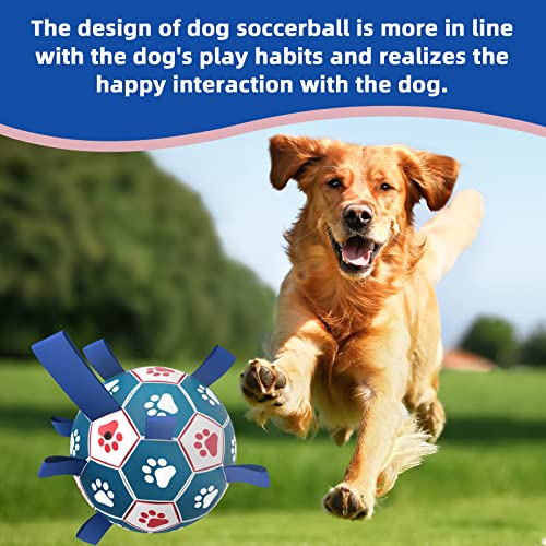 HETOO Dog Toys, Interactive Dog Football Toys with Grab Tabs, Durable Dog Balls for Small Medium Breed Dog Water Toy Indoor & Outdoor, Gift for Dogs