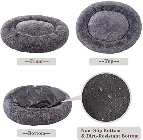 Mirkoo Round Dog Bed Cuddler Washable Round Pet Bed for Cats and Medium Dogs Comforting Dog Bed