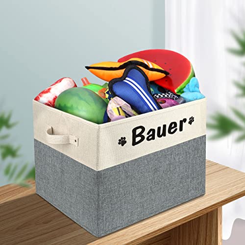 PET ARTIST Personalized Dog Toy Bin for Dog Toys Accessories - Foldable Dog Toy Basket Storage Box for Pet Toys,Dog Coat