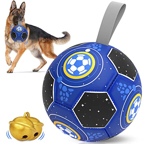HETOO Dog Toys, Interactive Dog Football Toys with Grab Tabs, Durable Dog Balls for Small Medium Breed Dog Water Toy Indoor & Outdoor, Gift for Dogs