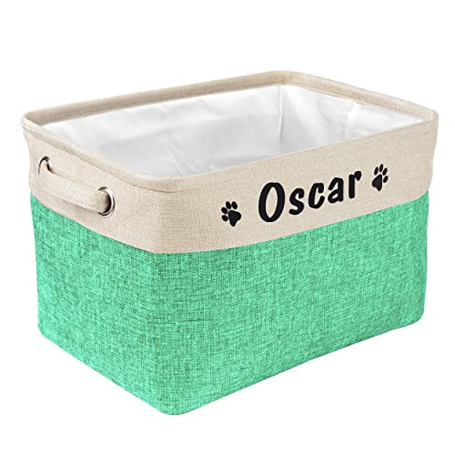 PET ARTIST Personalized Dog Toy Bin for Dog Toys Accessories - Foldable Dog Toy Basket Storage Box for Pet Toys,Dog Coat