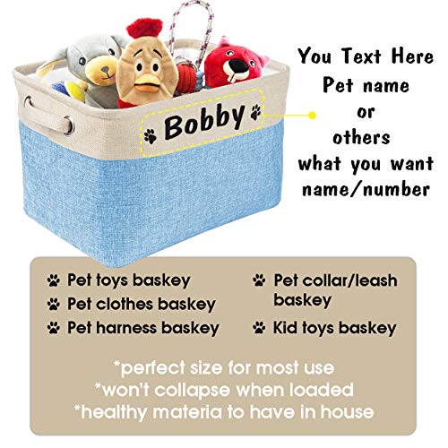PET ARTIST Personalized Dog Toy Bin for Dog Toys Accessories - Foldable Dog Toy Basket Storage Box for Pet Toys,Dog Coat