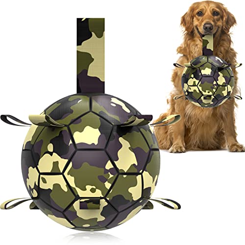 HETOO Dog Toys, Interactive Dog Football Toys with Grab Tabs, Durable Dog Balls for Small Medium Breed Dog Water Toy Indoor & Outdoor, Gift for Dogs