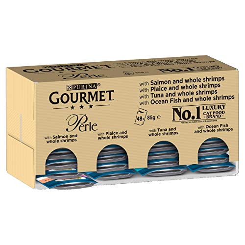 Gourmet Wet Cat Food Pouches in Gravy - Perle Chef's Collection 40 x 85g - Mix of Fish, Lamb, Duck, Turkey, Pet Food - Wet - Bulk Food, Cat Wet Food suitable for Adult and Senior Cats