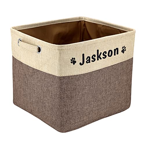 PET ARTIST Personalized Dog Toy Bin for Dog Toys Accessories - Foldable Dog Toy Basket Storage Box for Pet Toys,Dog Coat