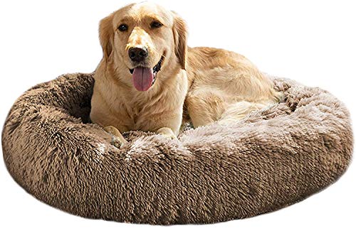 Mirkoo Round Dog Bed Cuddler Washable Round Pet Bed for Cats and Medium Dogs Comforting Dog Bed