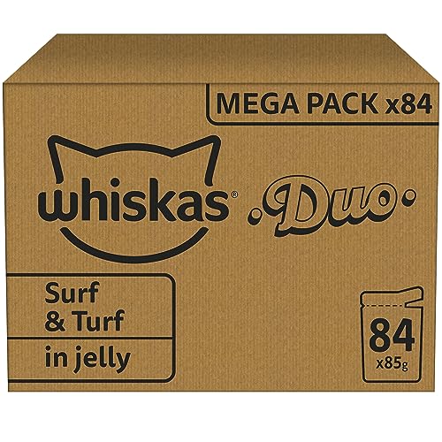 Whiskas 1+ Adult Mixed Selection in Jelly 84 Pouches, Adult Wet Cat Food, Megapack