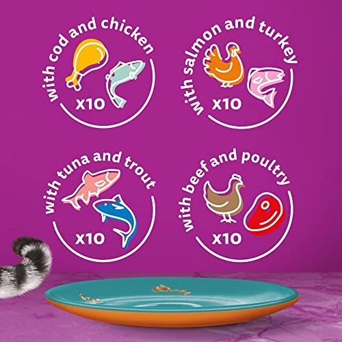 Whiskas 1+ Adult Mixed Selection in Jelly 84 Pouches, Adult Wet Cat Food, Megapack