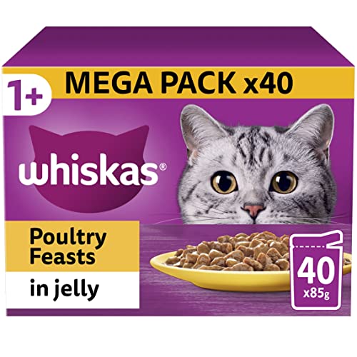 Whiskas 1+ Adult Mixed Selection in Jelly 84 Pouches, Adult Wet Cat Food, Megapack