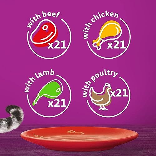 Whiskas 1+ Adult Mixed Selection in Jelly 84 Pouches, Adult Wet Cat Food, Megapack