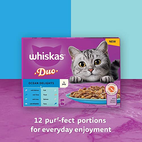 Whiskas 1+ Adult Mixed Selection in Jelly 84 Pouches, Adult Wet Cat Food, Megapack