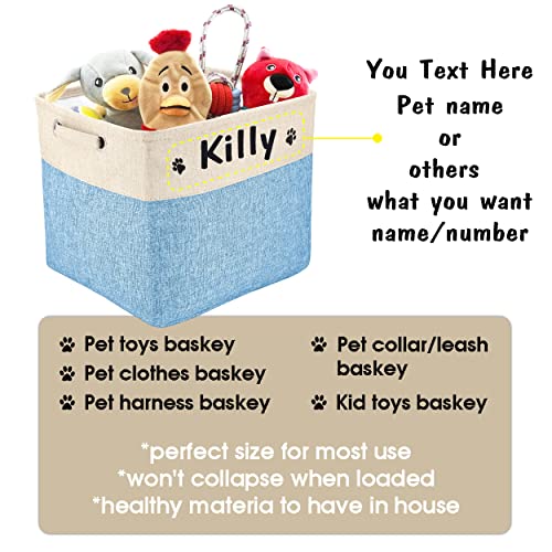 PET ARTIST Personalized Dog Toy Bin for Dog Toys Accessories - Foldable Dog Toy Basket Storage Box for Pet Toys,Dog Coat