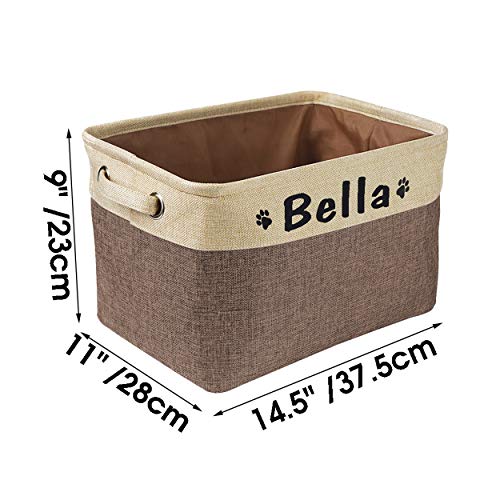 PET ARTIST Personalized Dog Toy Bin for Dog Toys Accessories - Foldable Dog Toy Basket Storage Box for Pet Toys,Dog Coat