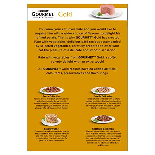 Gourmet Wet Cat Food Pouches in Gravy - Perle Chef's Collection 40 x 85g - Mix of Fish, Lamb, Duck, Turkey, Pet Food - Wet - Bulk Food, Cat Wet Food suitable for Adult and Senior Cats