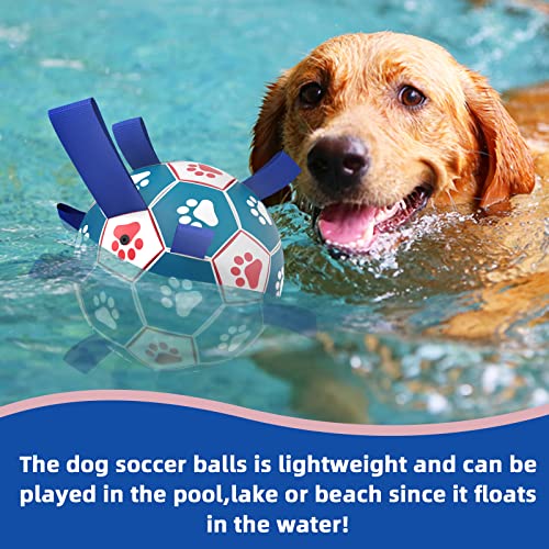 HETOO Dog Toys, Interactive Dog Football Toys with Grab Tabs, Durable Dog Balls for Small Medium Breed Dog Water Toy Indoor & Outdoor, Gift for Dogs