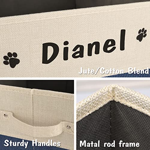 PET ARTIST Personalized Dog Toy Bin for Dog Toys Accessories - Foldable Dog Toy Basket Storage Box for Pet Toys,Dog Coat
