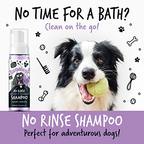 Dog Shampoo by Bugalugs lavender & chamomile 4 in 1 dog grooming shampoo products for smelly dogs with fragrance, best puppy shampoo, professional groom Vegan pet shampoo & conditioner
