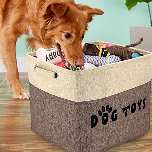 PET ARTIST Personalized Dog Toy Bin for Dog Toys Accessories - Foldable Dog Toy Basket Storage Box for Pet Toys,Dog Coat