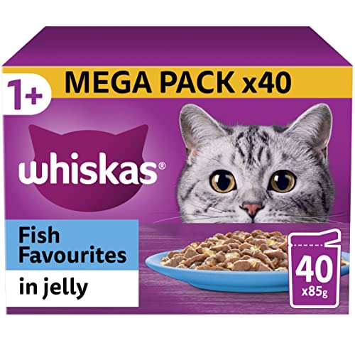 Whiskas 1+ Adult Mixed Selection in Jelly 84 Pouches, Adult Wet Cat Food, Megapack