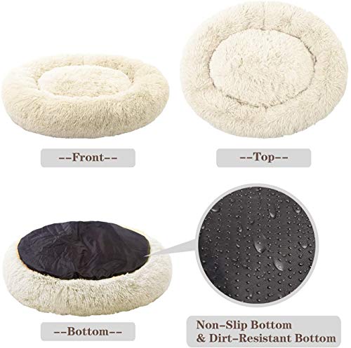 Mirkoo Round Dog Bed Cuddler Washable Round Pet Bed for Cats and Medium Dogs Comforting Dog Bed