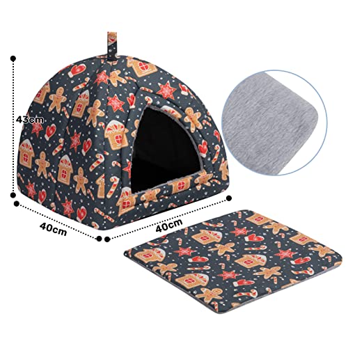 Hollypet Cat Bed Kitten Bed Self-Warming 2-in-1 Foldable Comfortable Igloo Triangle Pet Tent House