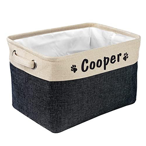 PET ARTIST Personalized Dog Toy Bin for Dog Toys Accessories - Foldable Dog Toy Basket Storage Box for Pet Toys,Dog Coat