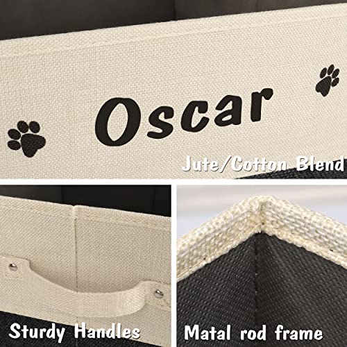 PET ARTIST Personalized Dog Toy Bin for Dog Toys Accessories - Foldable Dog Toy Basket Storage Box for Pet Toys,Dog Coat