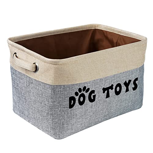 PET ARTIST Personalized Dog Toy Bin for Dog Toys Accessories - Foldable Dog Toy Basket Storage Box for Pet Toys,Dog Coat